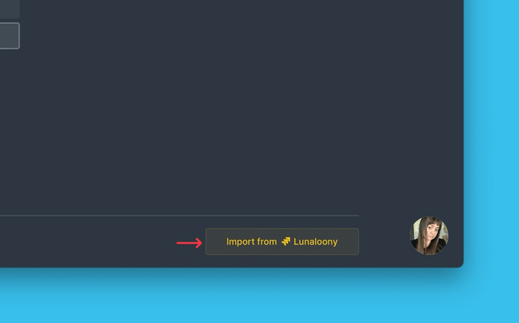 Кнопка импорта из инстанса