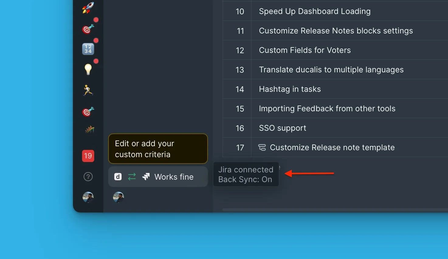 Доска подключена к Jira Cloud