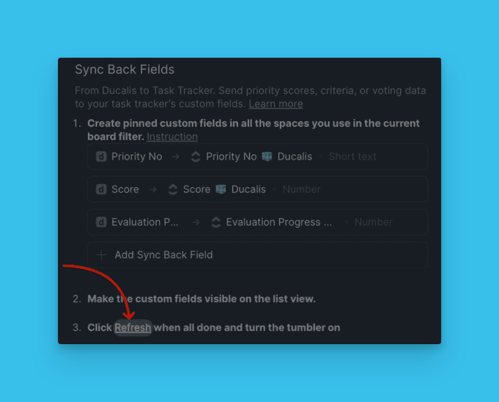 Кнопка обновления для обнаружения изменений полей