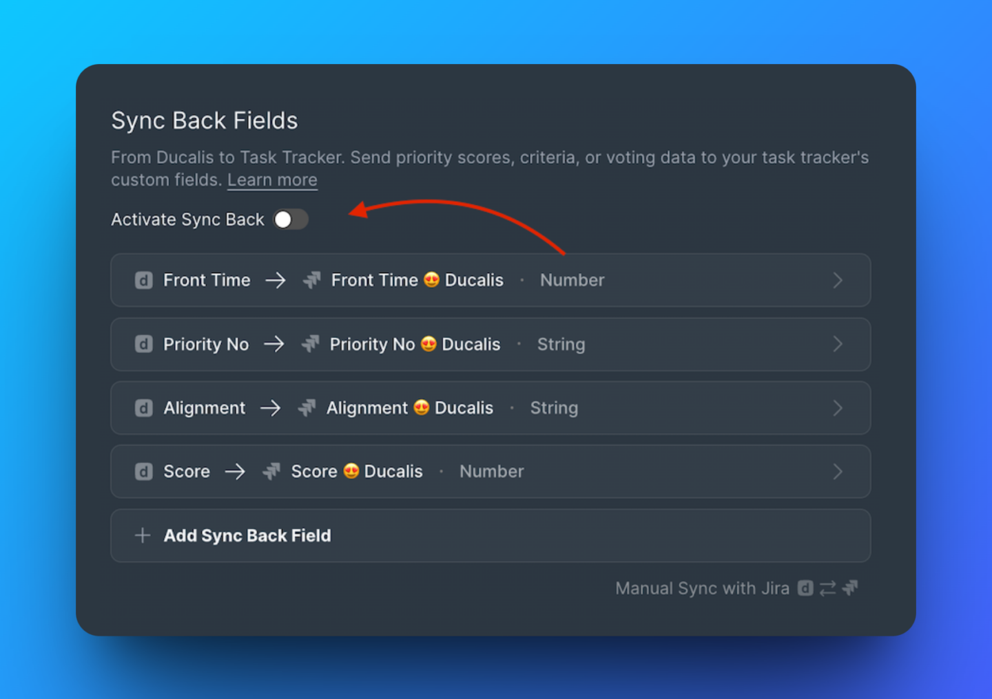 Тумблер активации обратного синка