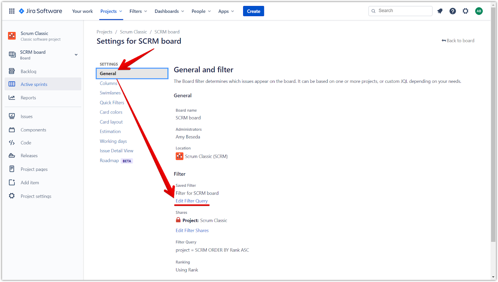 Кнопка Edit Filter Query