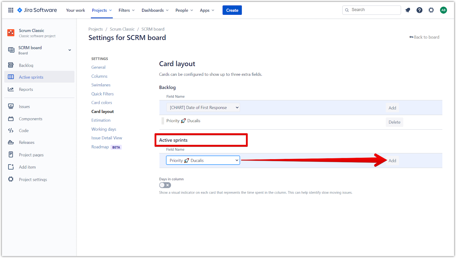 Добавление поля Priority на карточки активных спринтов