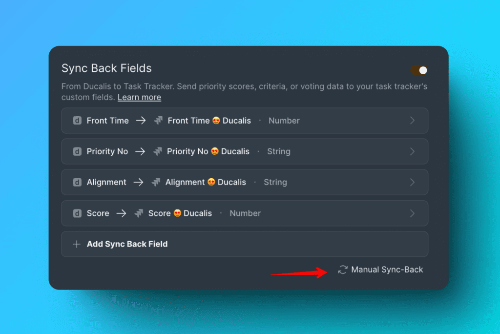 Кнопка ручного обратного синка