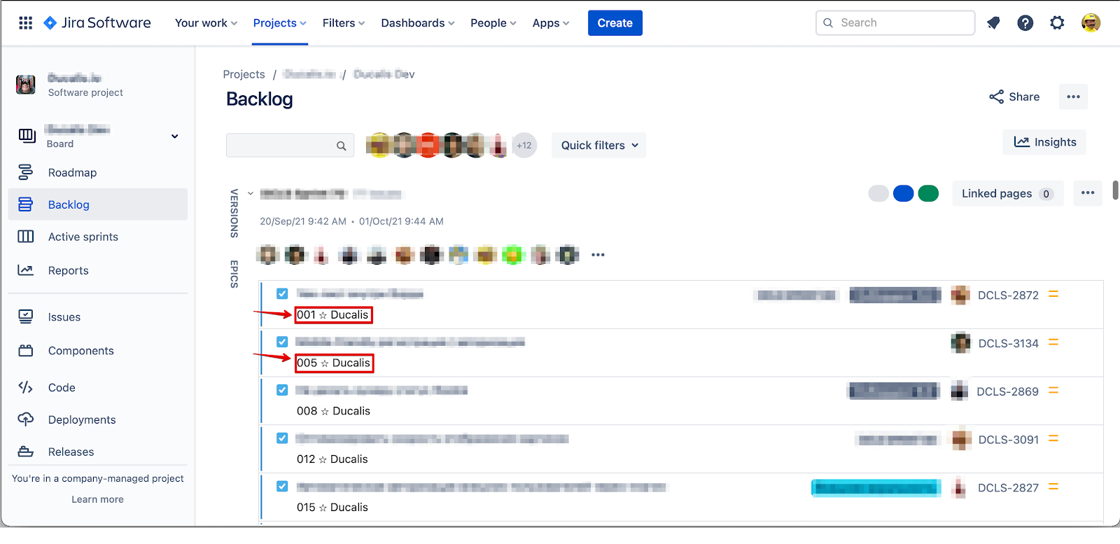 Рейтинги приоритетов в представлении Бэклога Jira