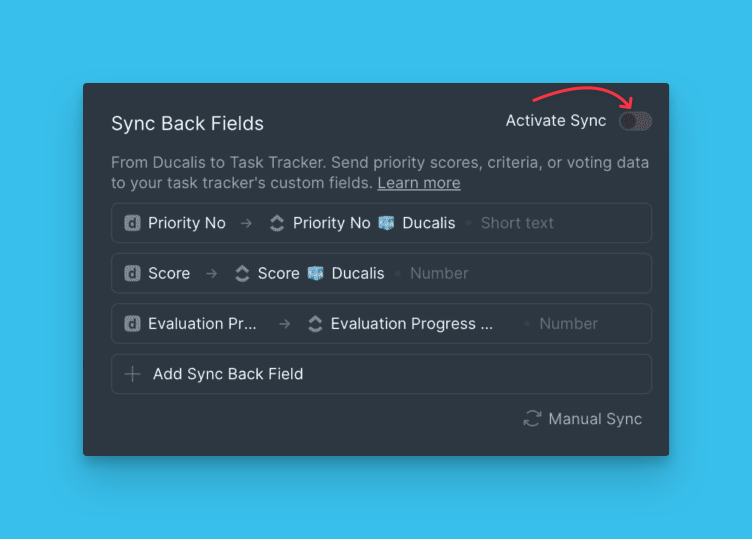 Переключатель обратного синка в активном состоянии