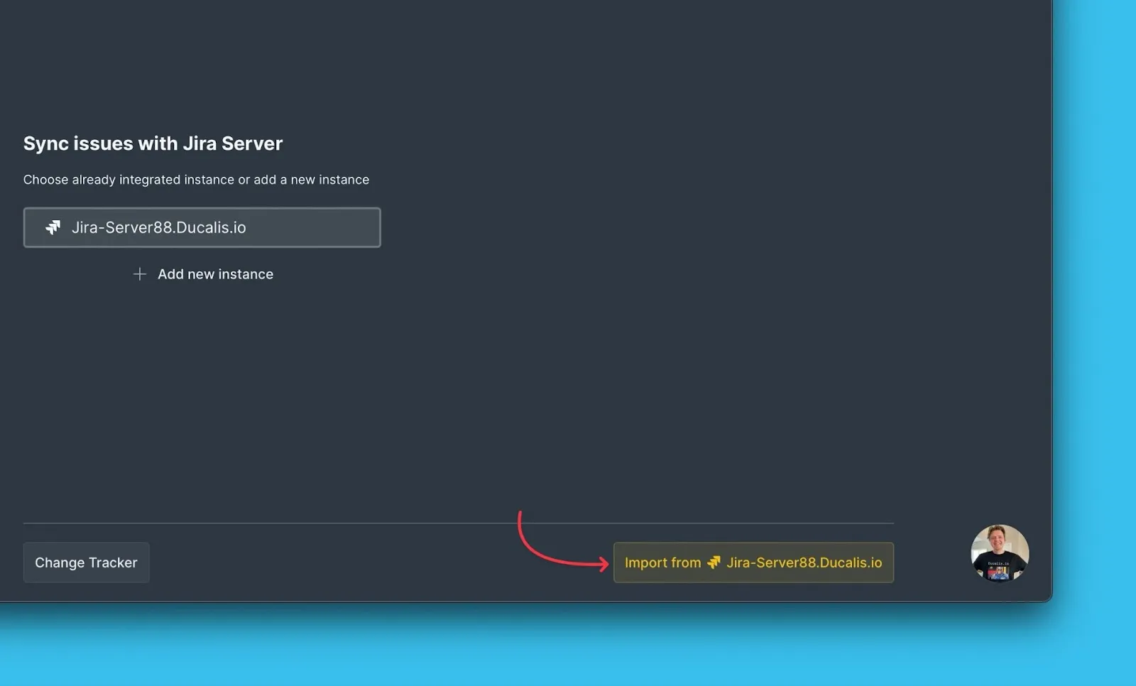 Кнопка импорта из инстанса