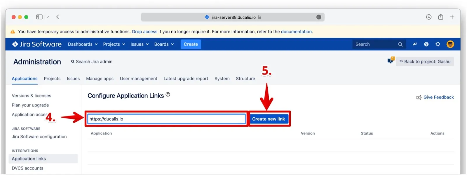 Поле создания новой ссылки с URL