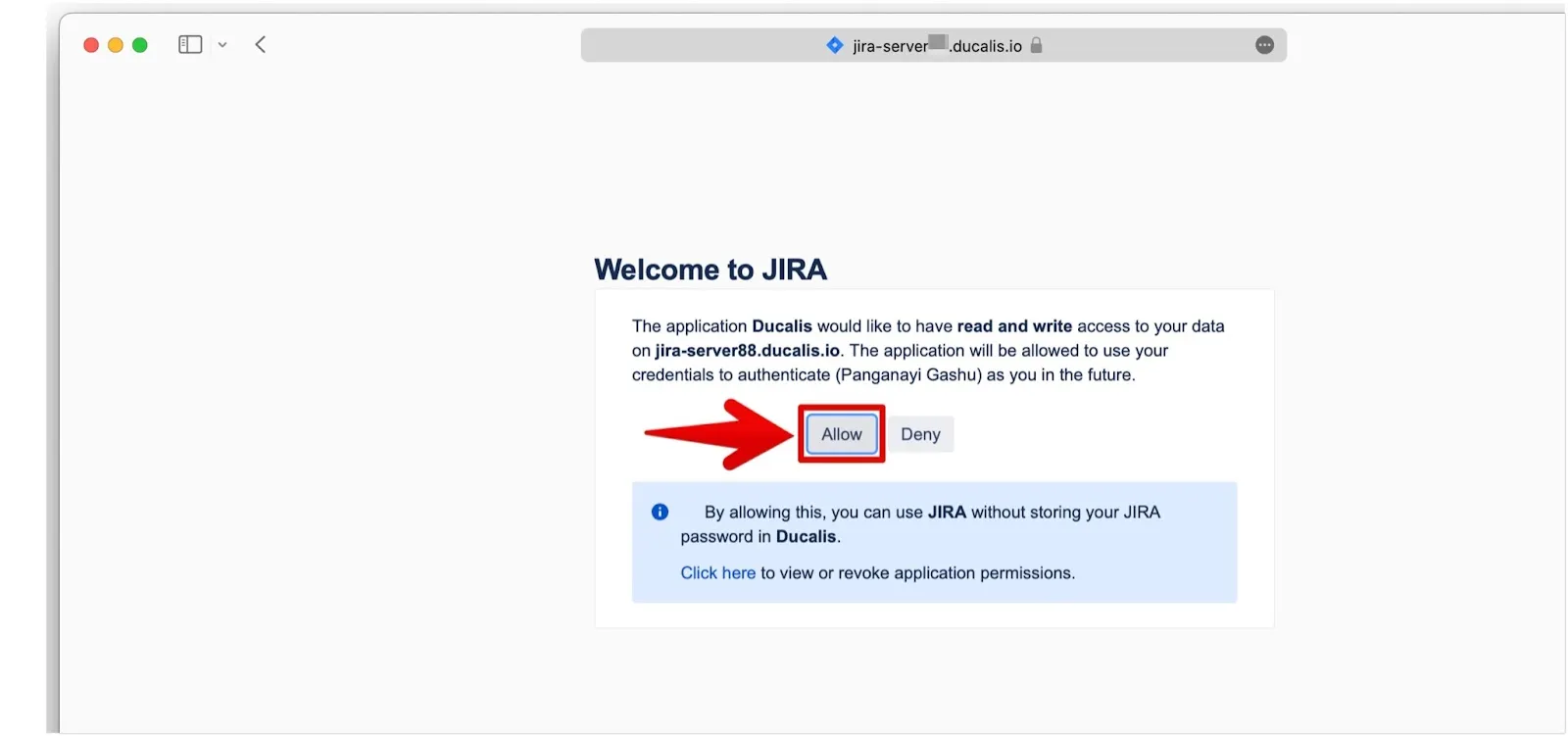 Диалог разрешений OAuth