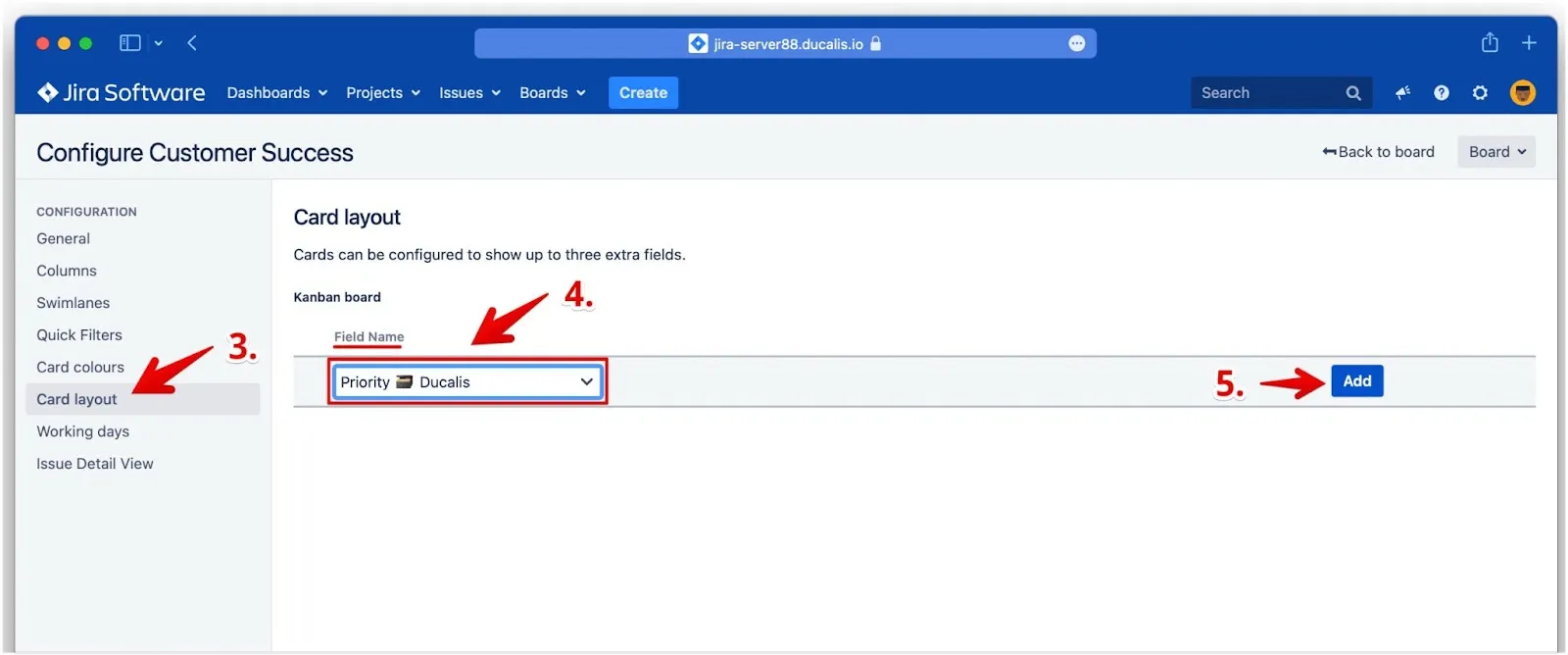 Конфигурация макета карточек Kanban
