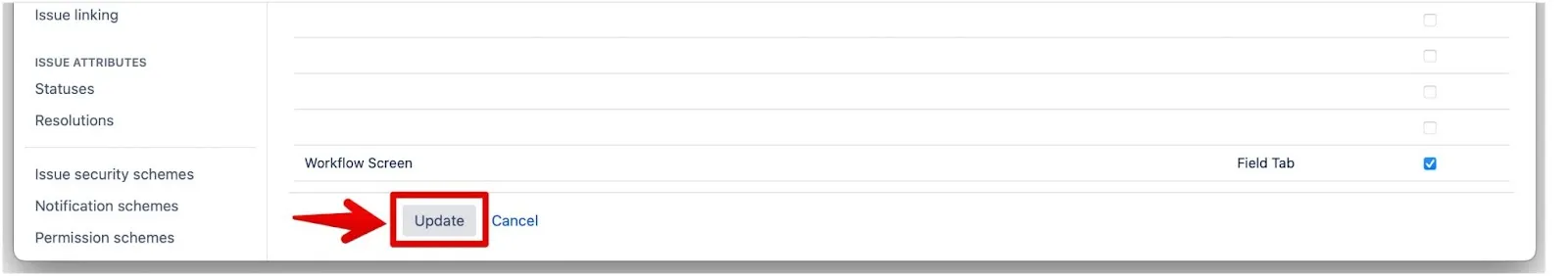 Обновление связей с экранами