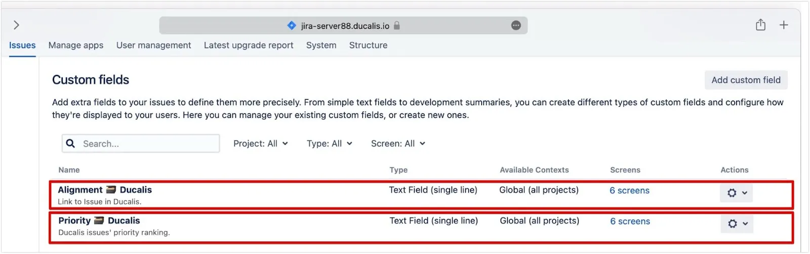 Созданы несколько кастомных полей