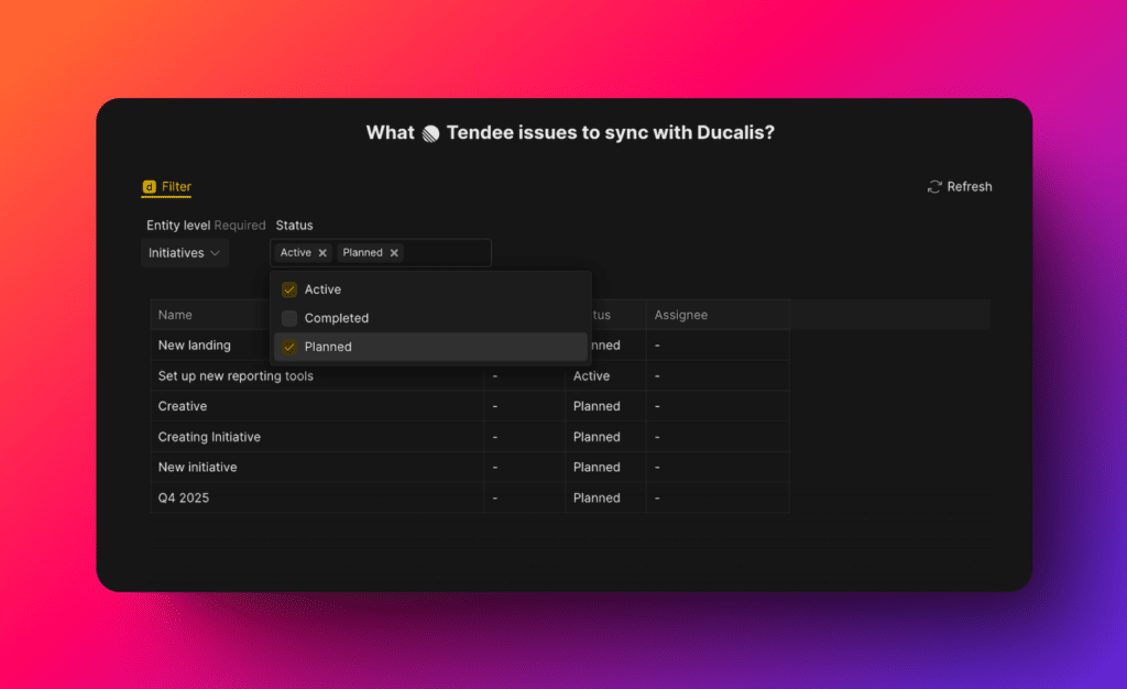 Применение фильтров инициатив