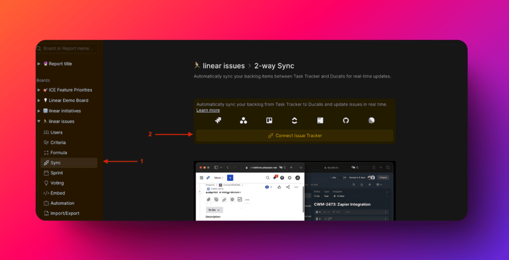 Кнопка подключения таск-трекера