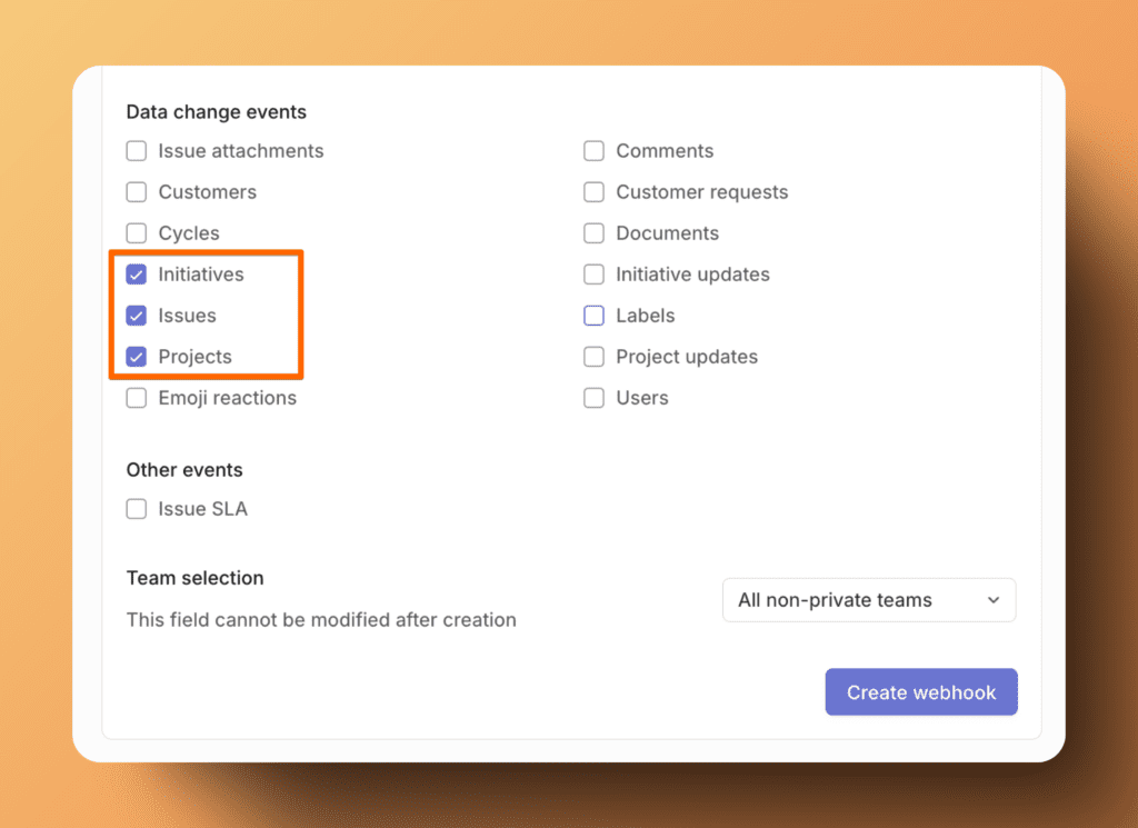 Выбор событий изменения данных