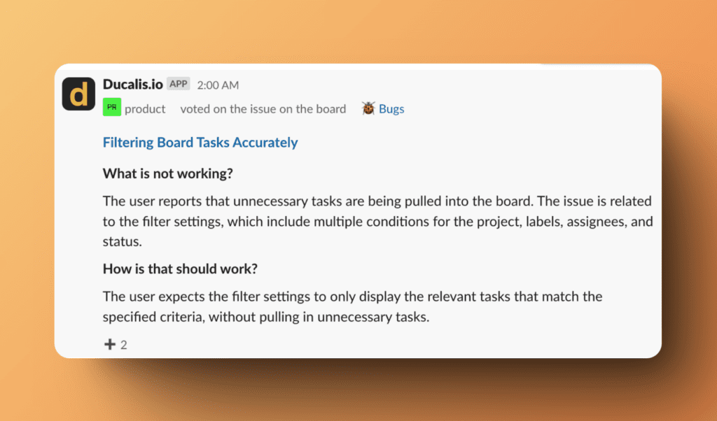 Пример уведомления о новом голосе