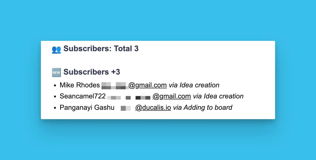 Раздел подписчиков с общим количеством и количеством новых подписчиков