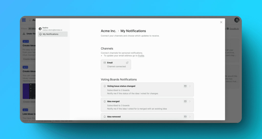 Расположение меню профиля пользователя