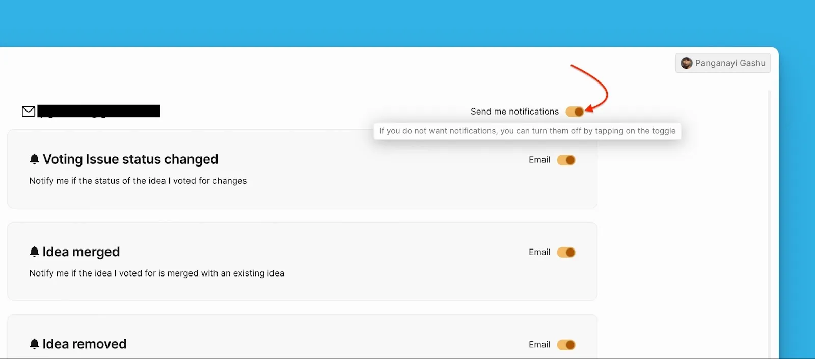 Переключатель для отключения всех уведомлений