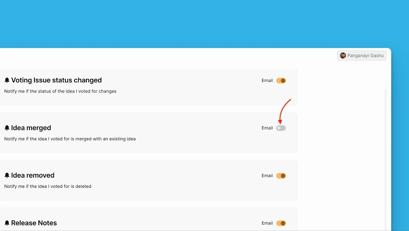 Отключение настроек уведомлений