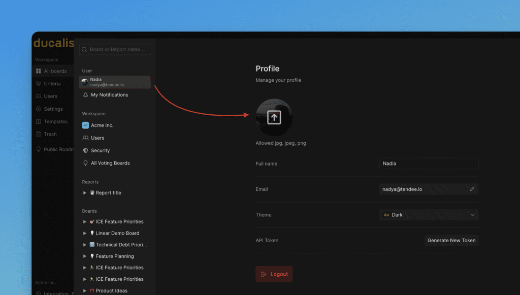 Диалог выбора аватара