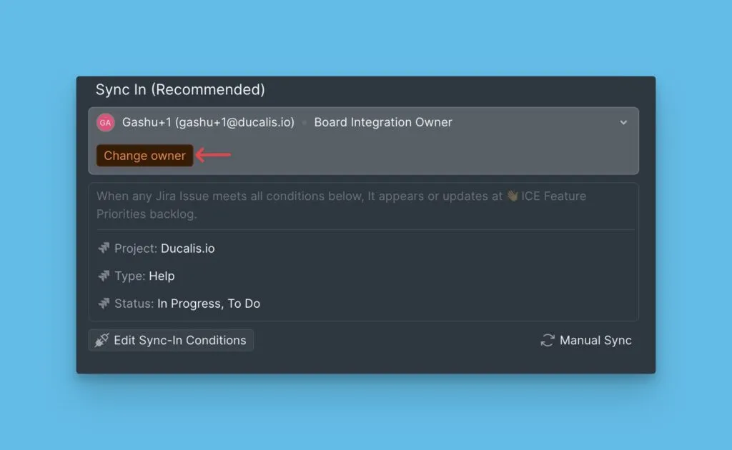 Кнопка смены владельца