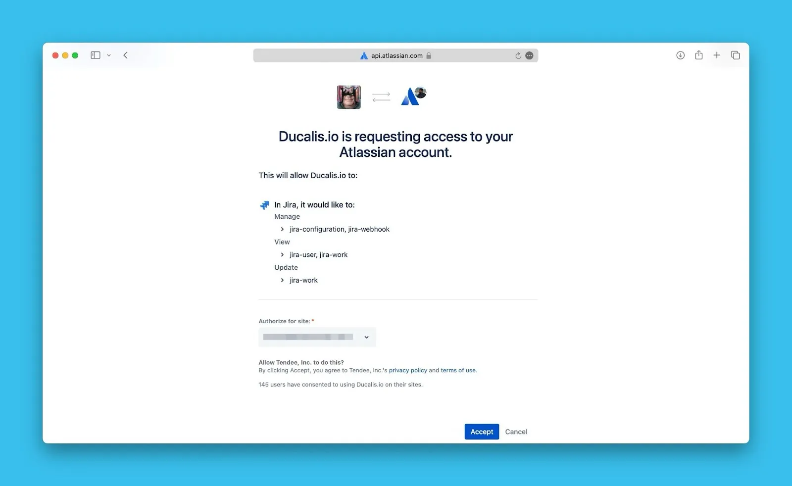 Экран авторизации для доступа к таск трекеру