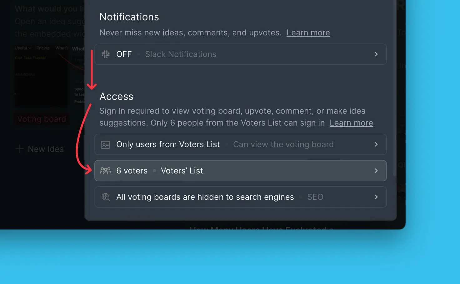 Раздел списка голосующих