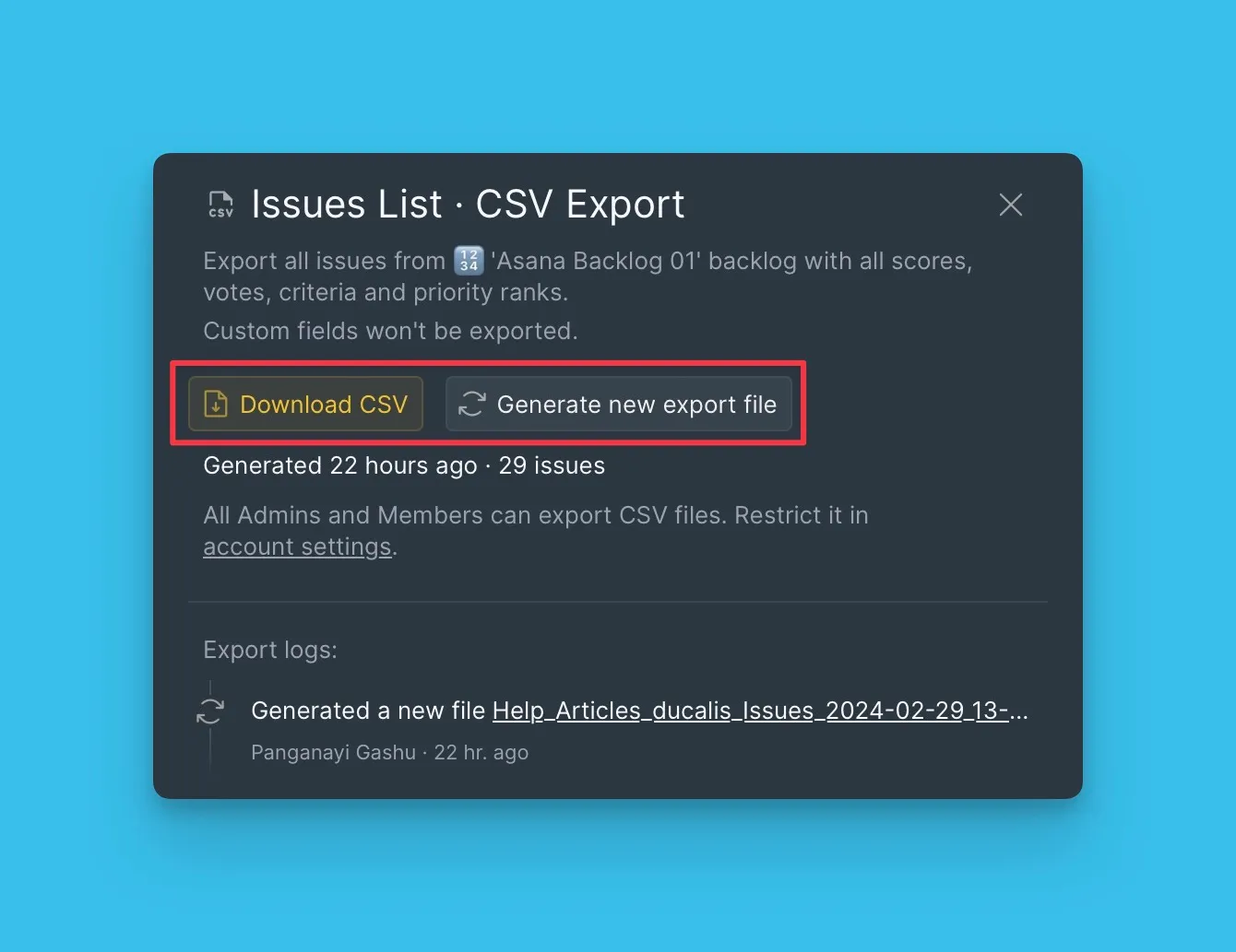 Сгенерировать или скачать CSV-файл