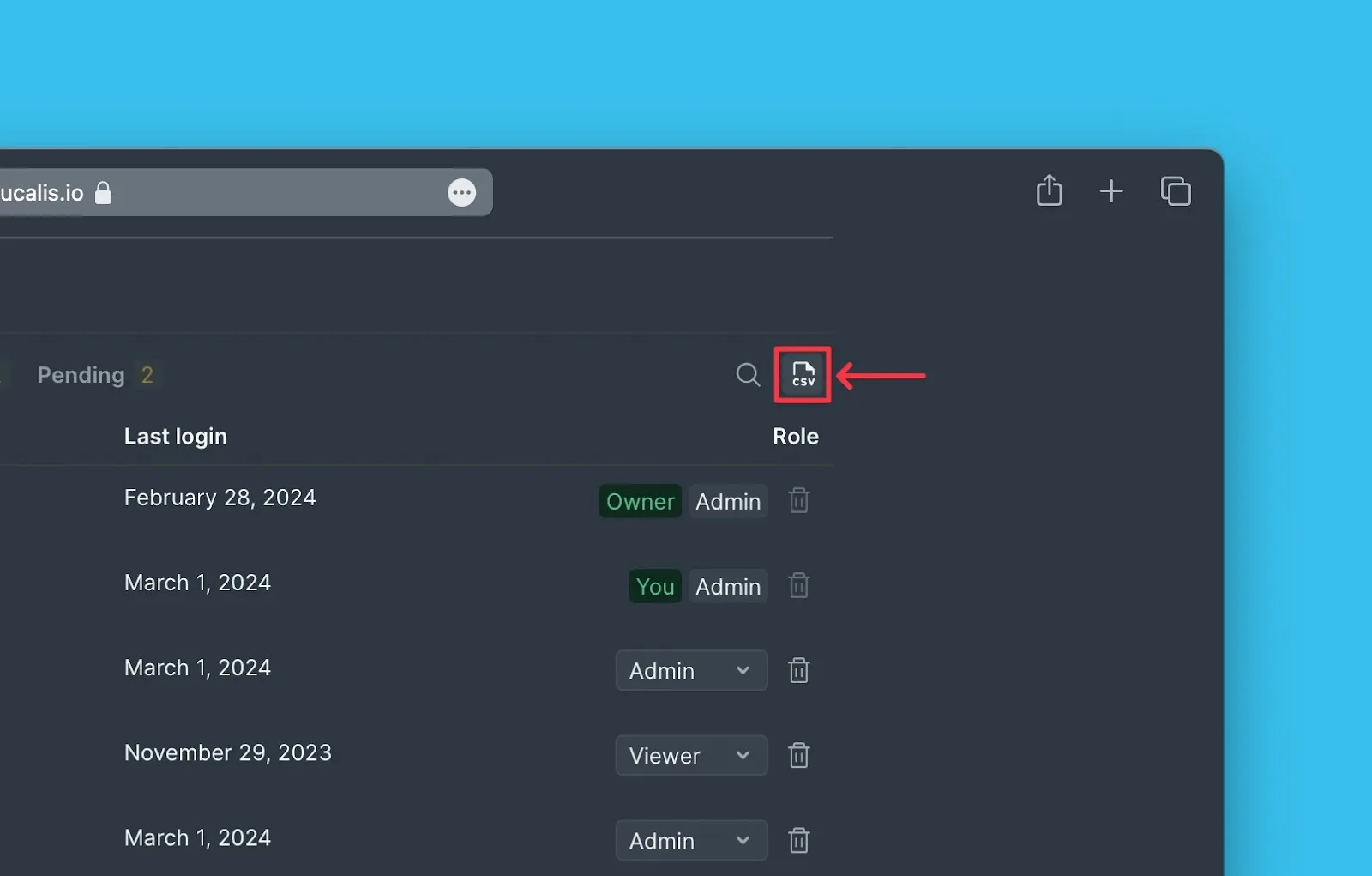 Иконка экспорта CSV