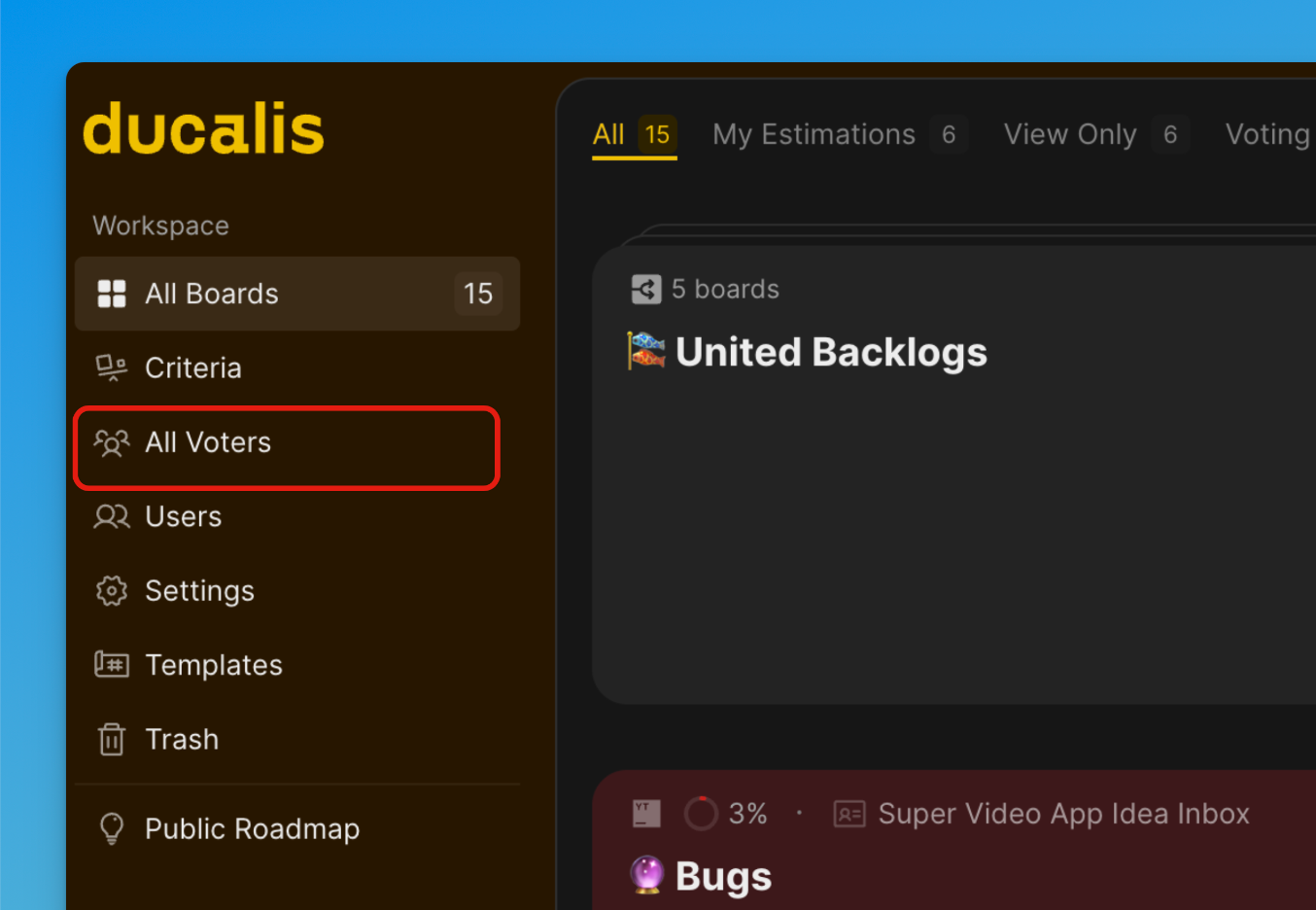 Настройки всех Голосующих