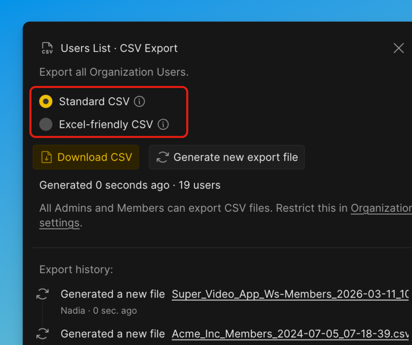 Формат CSV