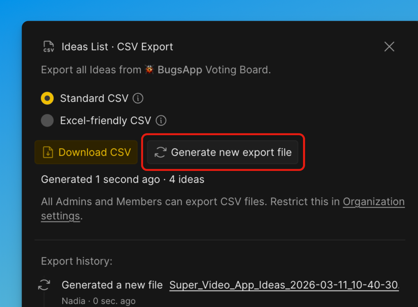 Генерация CSV-файла