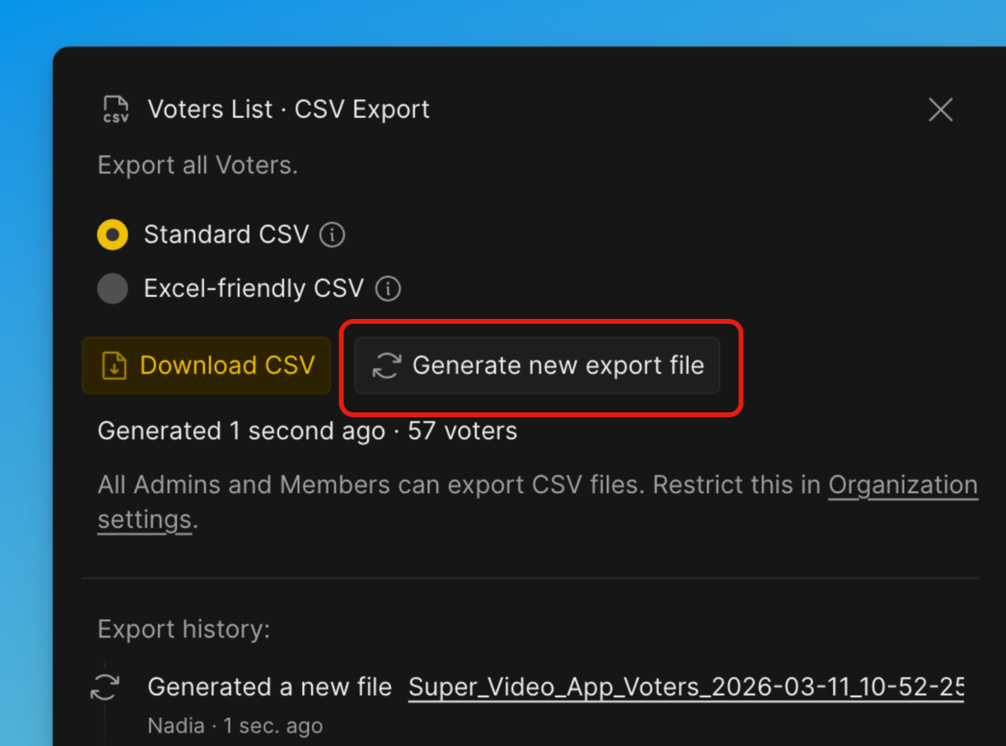 Генерация CSV-файла