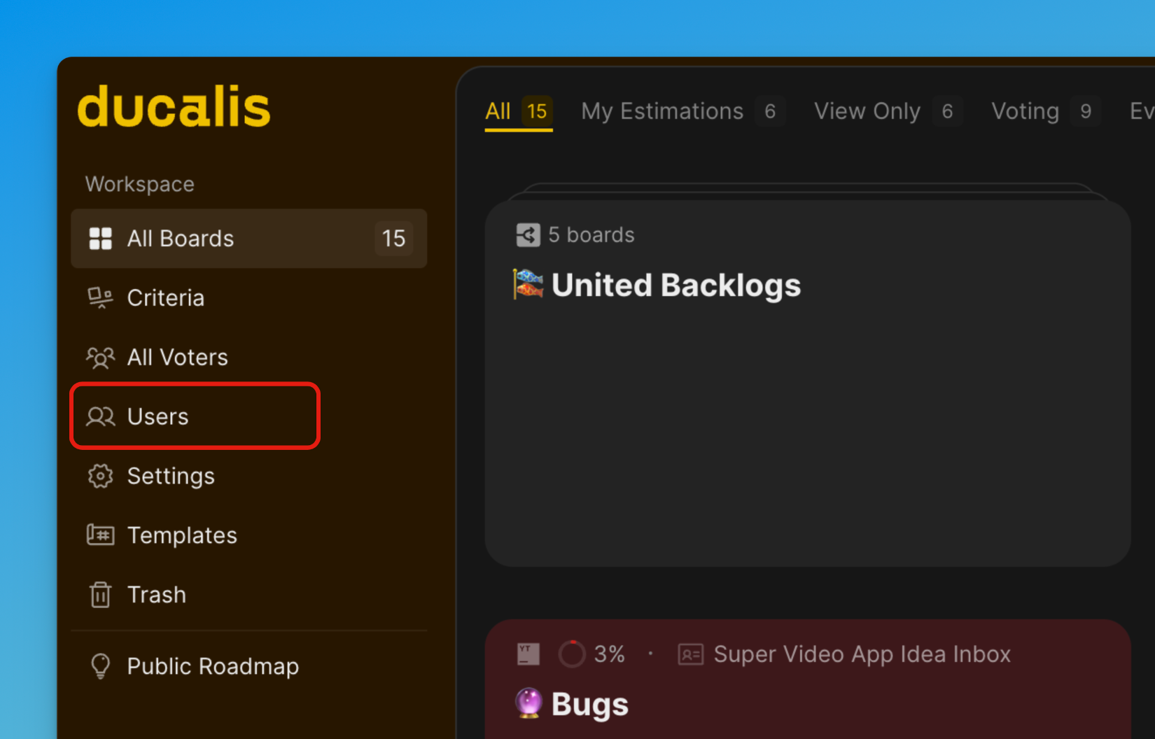 Навигация к пользователям аккаунта