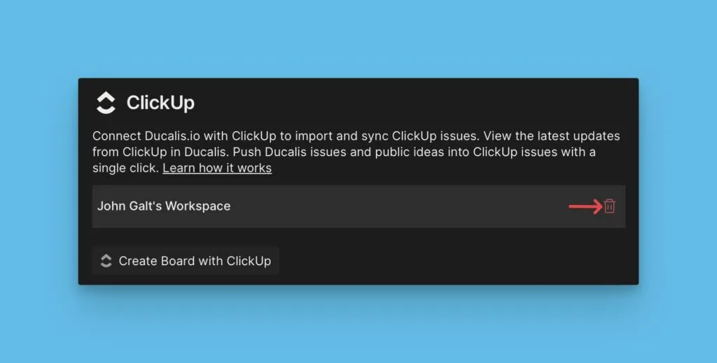 Опция удаления интеграции