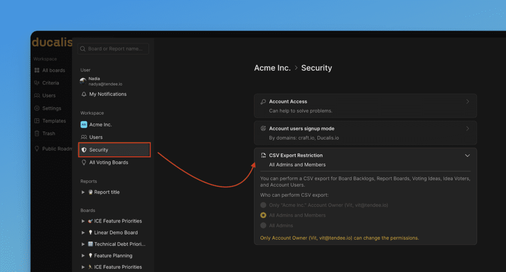 Ограничения экспорта данных