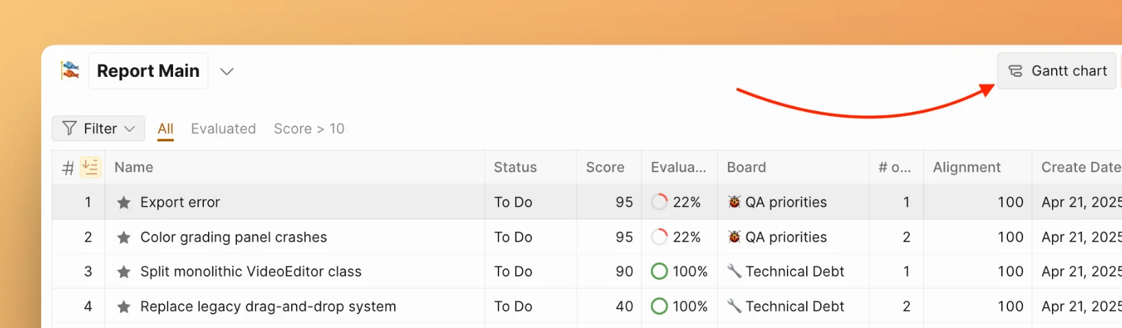 Как найти диаграмму Ганта в отчёте