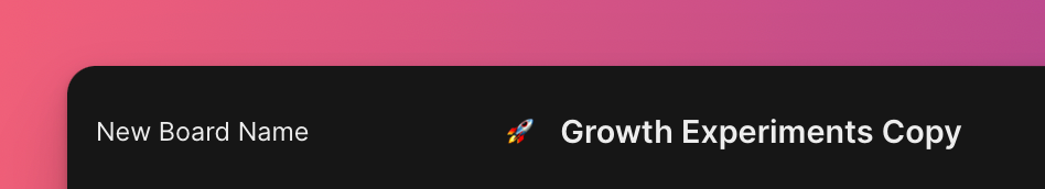 Поле названия доски