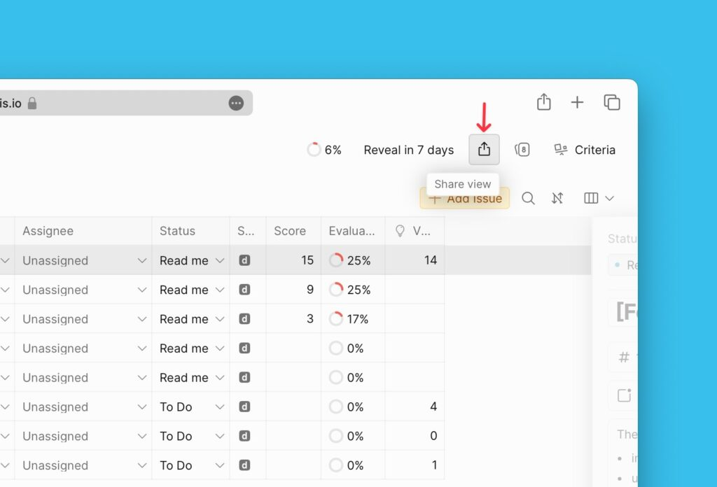 Кнопка Share в шапке Доски