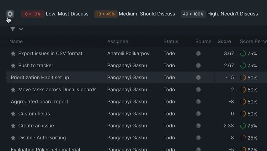 Настройка пороговых значений шкалы согласованности