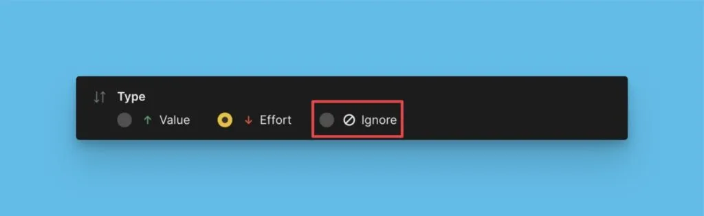 Опция игнорирования Критерия