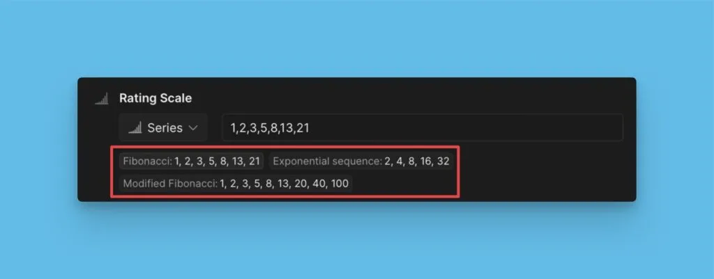 Пресеты шкалы оценки