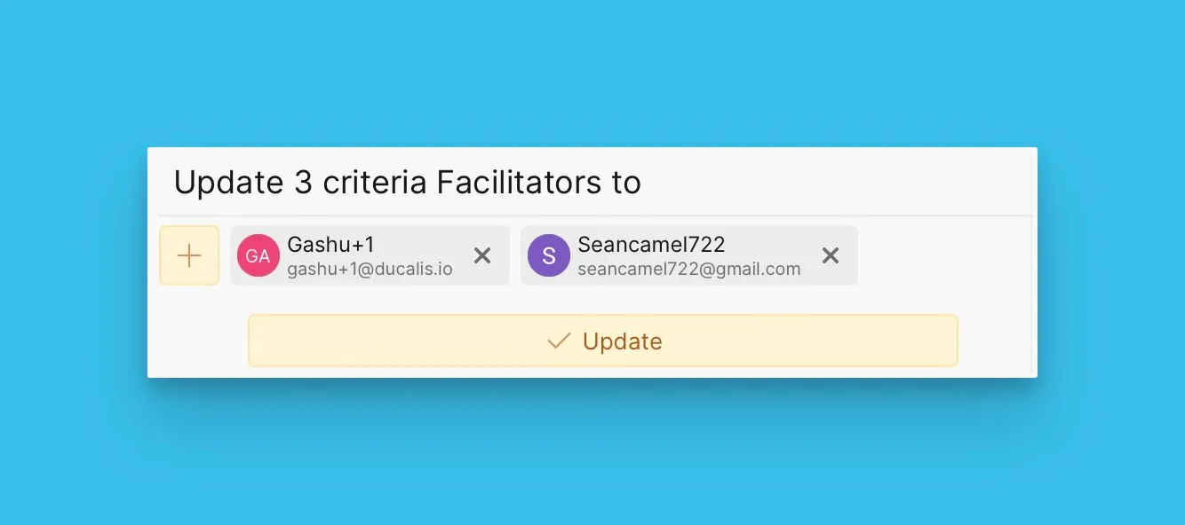 Кнопка обновления для сохранения назначений фасилитаторов