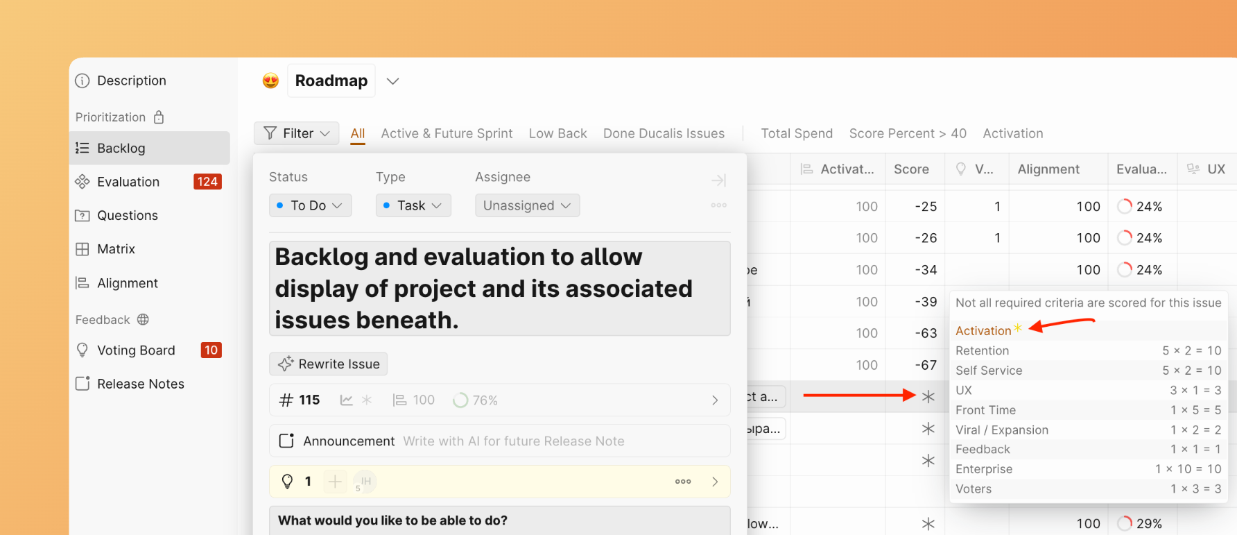 Required Criterion on Backlog