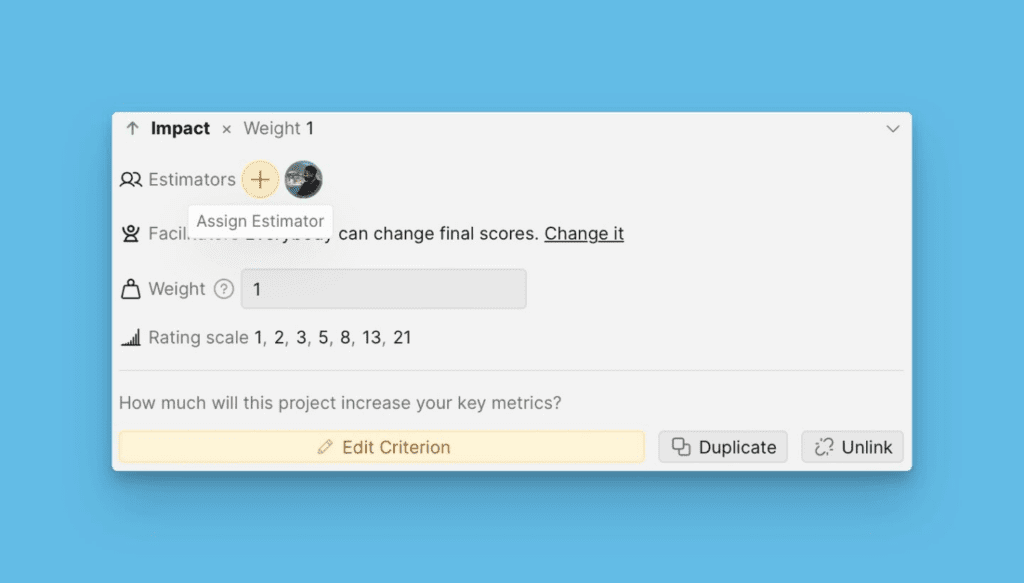 Кнопка добавления оценщиков
