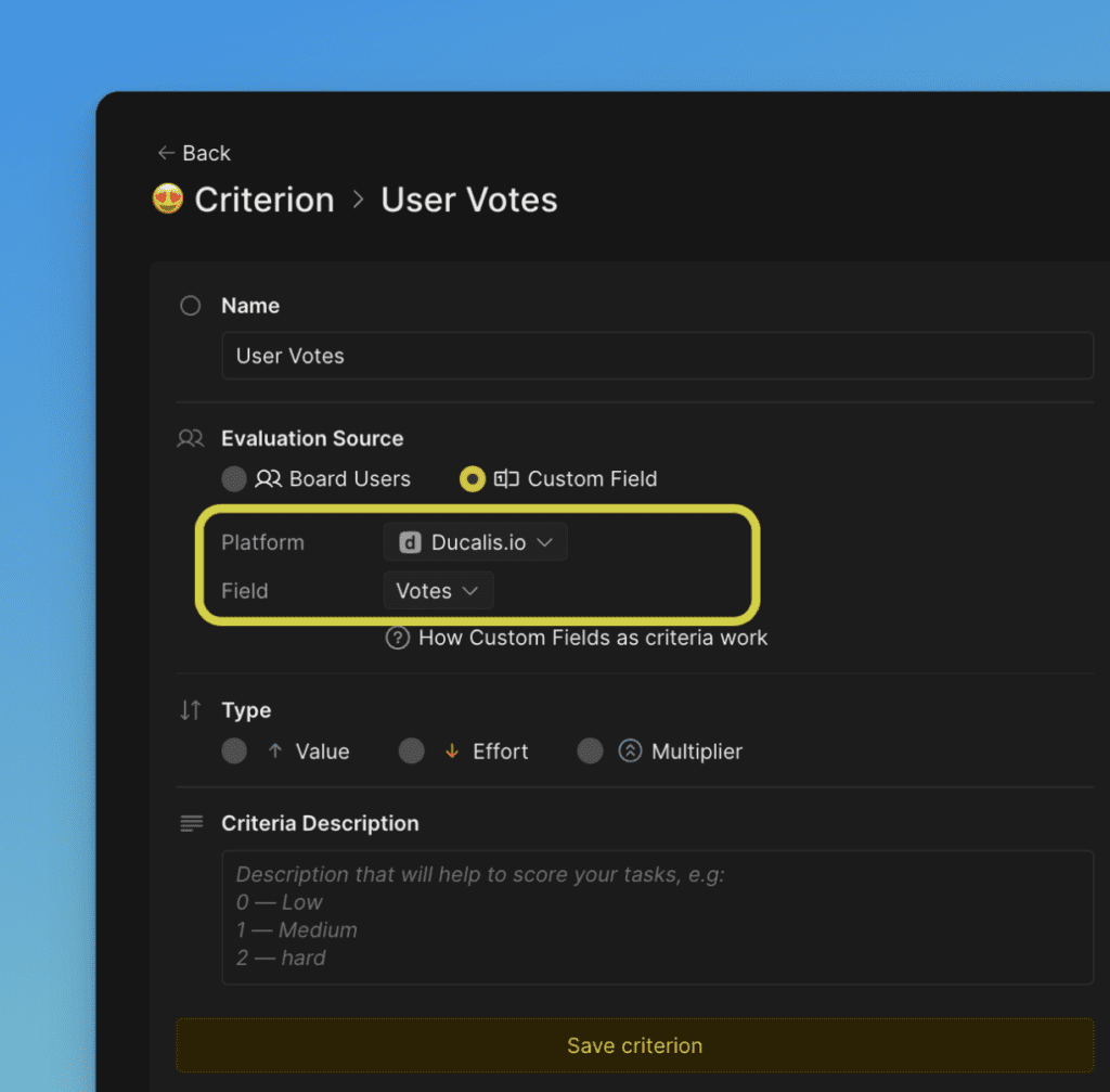 Настройки платформы и поля