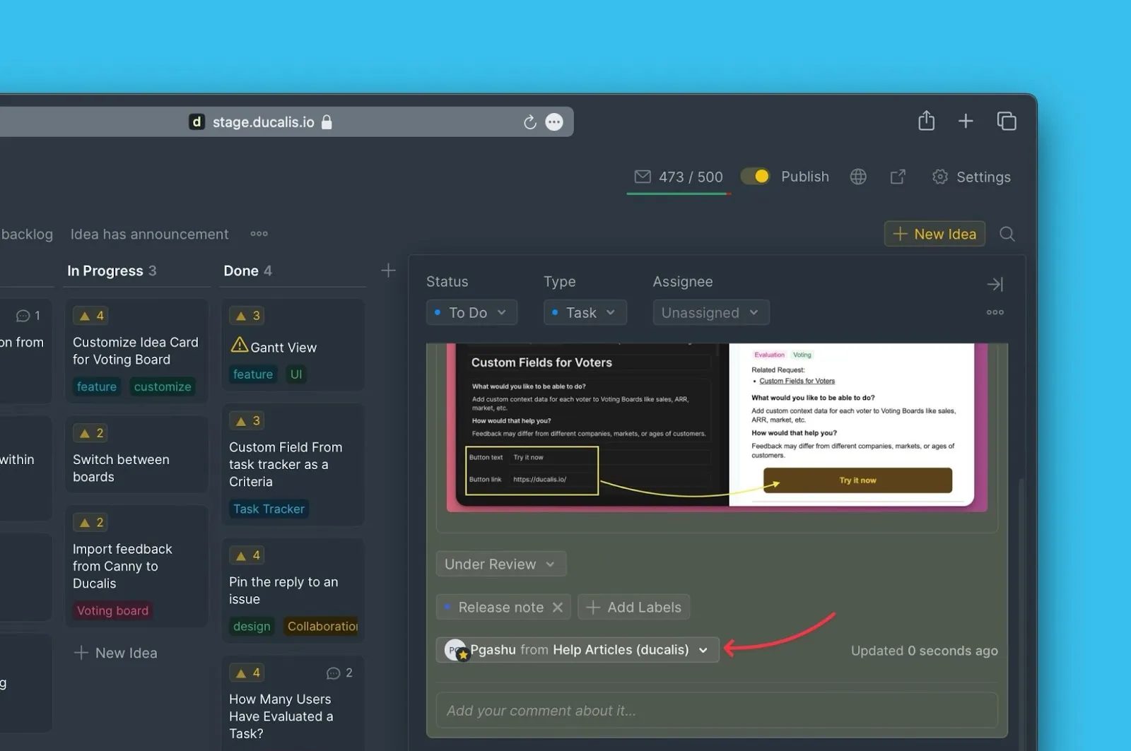 Идея с обновлённым автором и компанией