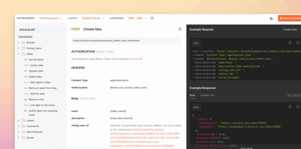 Документация API