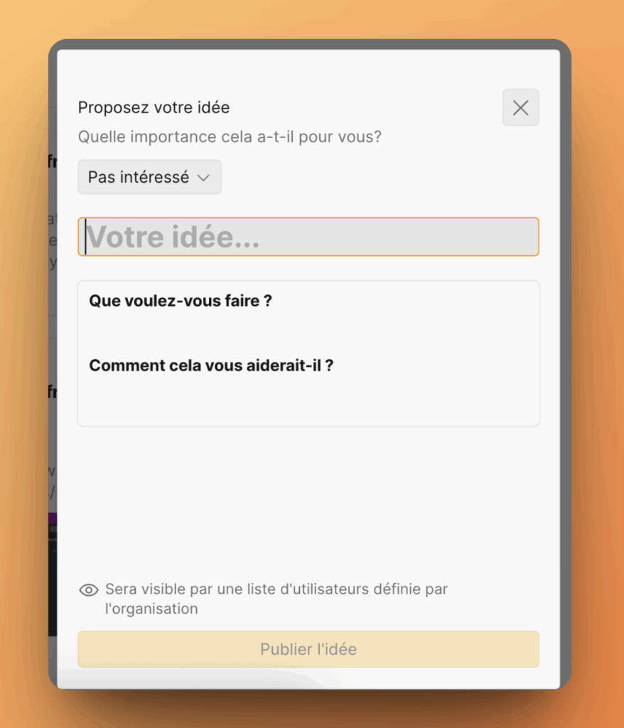 Форма создания Идеи на другом языке