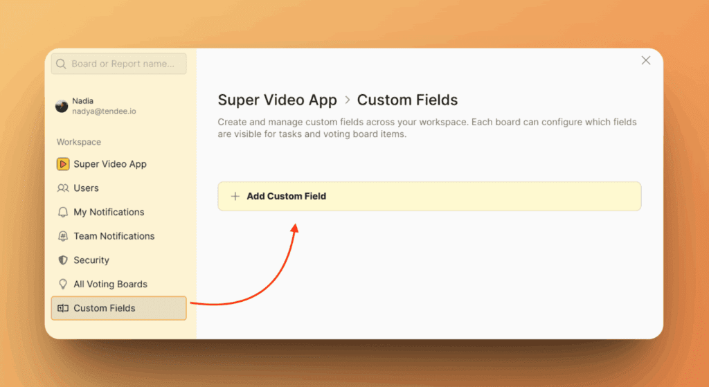 Меню кастомных полей